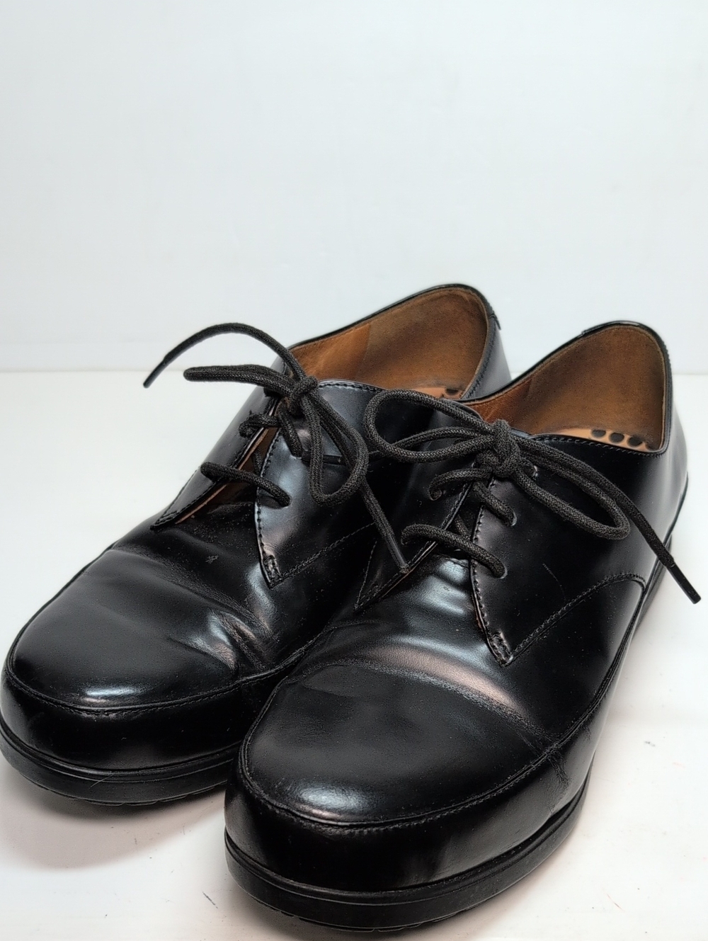 Fitflop Black Leather Lace-Up Oxfords wedge womans size 7 EU 38